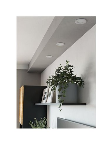 Downlight LED empotrable blanco FUEVA 6, CCT (2700K-4000K-6500K), 3,7W 450Lm, Ø88mm, IP20