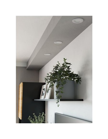 Downlight LED empotrable blanco FUEVA 6, CCT (2700K-4000K-6500K), 3,7W 450Lm, Ø88mm, IP20