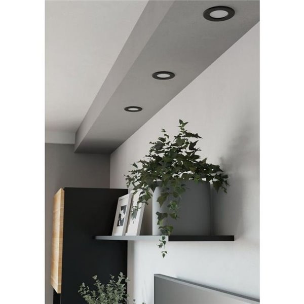 Downlight LED empotrable negro FUEVA 6, CCT (2700K-4000K-6500K), 3,7W 450Lm, Ø88mm, IP20