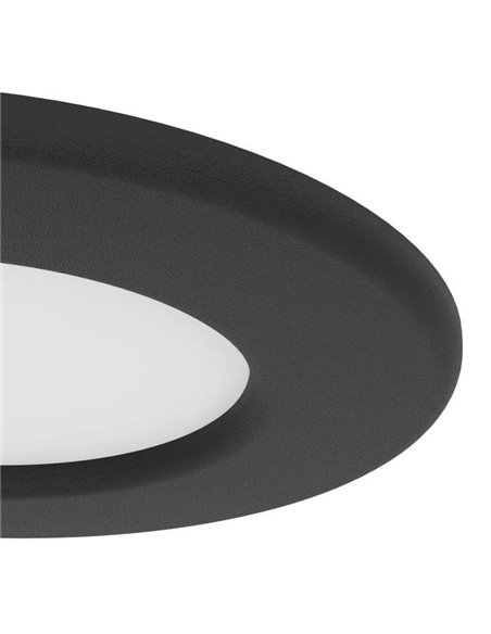 Downlight LED empotrable negro FUEVA 6, CCT (2700K-4000K-6500K), 3,7W 450Lm, Ø88mm, IP20