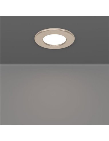 Downlight LED empotrable níquel mate FUEVA 6, CCT (2700K-4000K-6500K), 3,7W 450Lm, Ø88mm, IP20