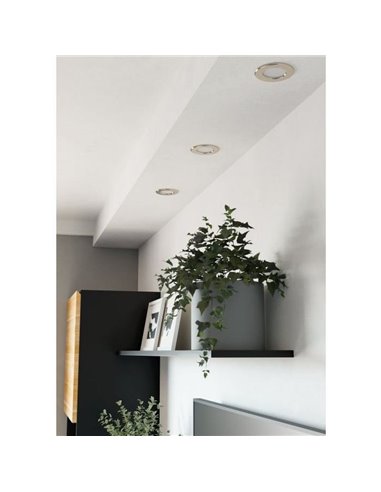 Downlight LED empotrable níquel mate FUEVA 6, CCT (2700K-4000K-6500K), 3,7W 450Lm, Ø88mm, IP20