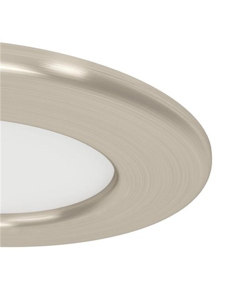 Downlight LED empotrable níquel mate FUEVA 6, CCT (2700K-4000K-6500K), 3,7W 450Lm, Ø88mm, IP20
