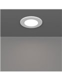 Downlight LED empotrable blanco FUEVA 6 IP44, CCT (2700K-4000K-6500K), 3,7W 450Lm, Ø88mm