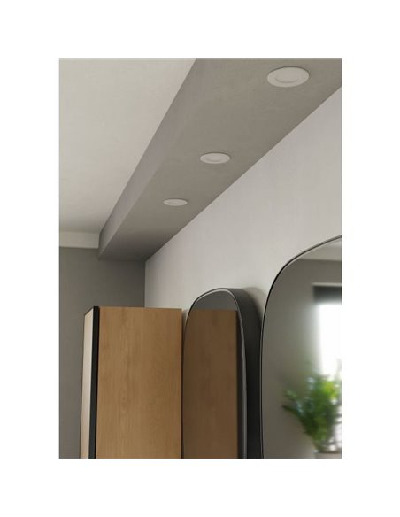 Spot LED encastré blanc FUEVA 6 IP44, CCT (2700K-4000K-6500K), 3,7W 450Lm, Ø88mm