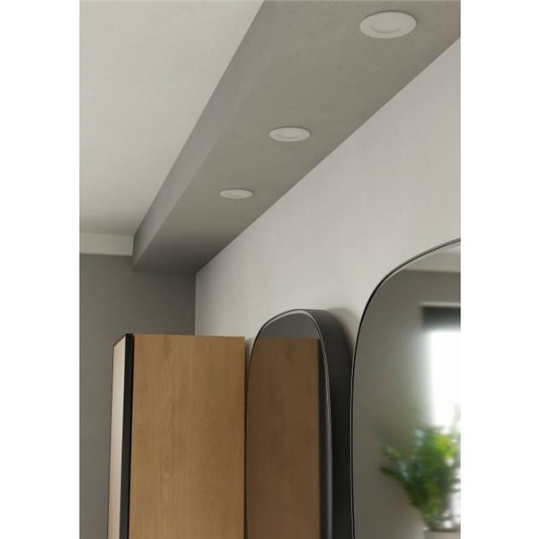 Downlight LED empotrable blanco FUEVA 6 IP44, CCT (2700K-4000K-6500K), 3,7W 450Lm, Ø88mm