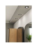 Downlight LED empotrable negro FUEVA 6 IP44, CCT (2700K-4000K-6500K), 3,7W 450Lm, Ø88mm