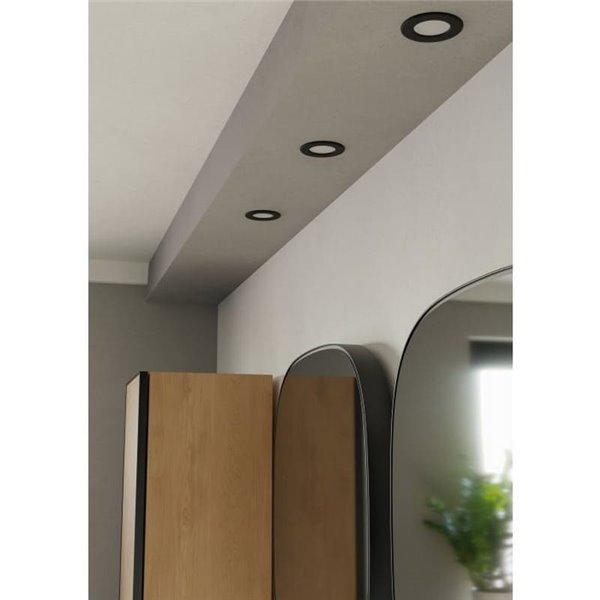 Downlight LED empotrable negro FUEVA 6 IP44, CCT (2700K-4000K-6500K), 3,7W 450Lm, Ø88mm