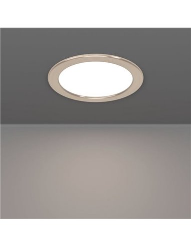 Downlight empotrable LED Ø119 niquel mate FUEVA 6, CCT (2700K-4000K-6500K), 6,3W 720Lm, IP20
