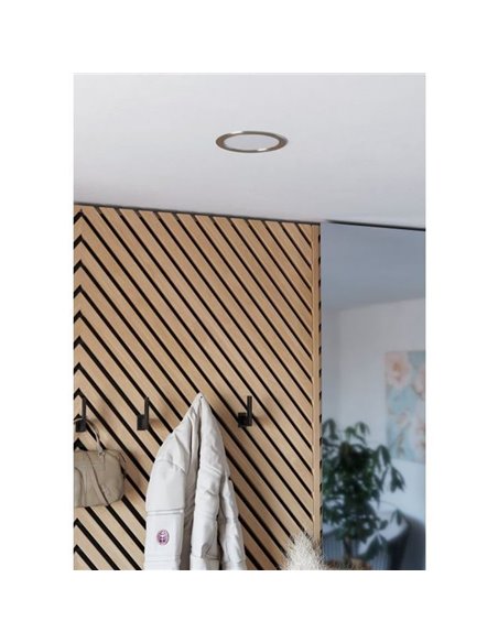 Downlight empotrable LED Ø119 niquel mate FUEVA 6, CCT (2700K-4000K-6500K), 6,3W 720Lm, IP20