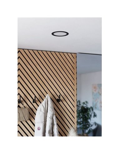 Downlight LED empotrable negro FUEVA 6 IP44, Ø119mm CCT (2700K-4000K-6500K), 6,3W 720Lm
