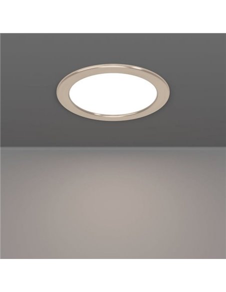 Downlight empotrable LED Ø168mm níquel mate FUEVA 6, CCT (2700K-4000K-6500K), 10,5W 1200Lm, IP20
