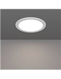 Downlight empotrable LED IP44 Ø168mm blanco FUEVA 6, CCT (2700K-4000K-6500K), 10,5W 1200Lm