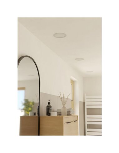 Downlight empotrable LED IP44 Ø168mm blanco FUEVA 6, CCT (2700K-4000K-6500K), 10,5W 1200Lm