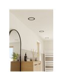 Downlight empotrable LED IP44 Ø168mm negro FUEVA 6, CCT (2700K-4000K-6500K), 10,5W 1200Lm