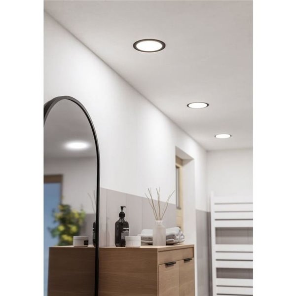 Downlight empotrable LED IP44 Ø168mm negro FUEVA 6, CCT (2700K-4000K-6500K), 10,5W 1200Lm