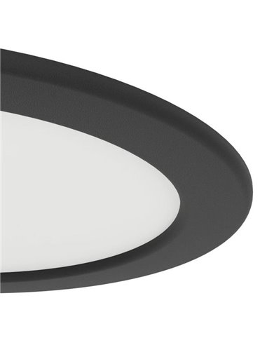 Downlight empotrable LED IP44 Ø168mm negro FUEVA 6, CCT (2700K-4000K-6500K), 10,5W 1200Lm