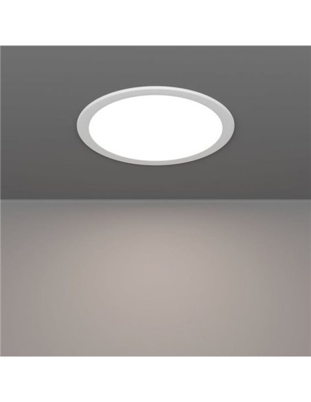 Downlight LED encastré Ø216mm blanc FUEVA 6, CCT (2700K-4000K-6500K), 18,5W 2100Lm, IP20