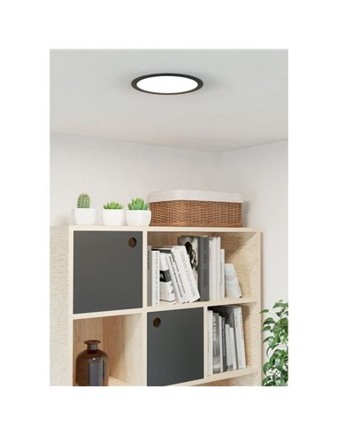 Downlight LED empotrable Ø216mm negro FUEVA 6, CCT (2700K-4000K-6500K), 18,5W 2100Lm, IP20