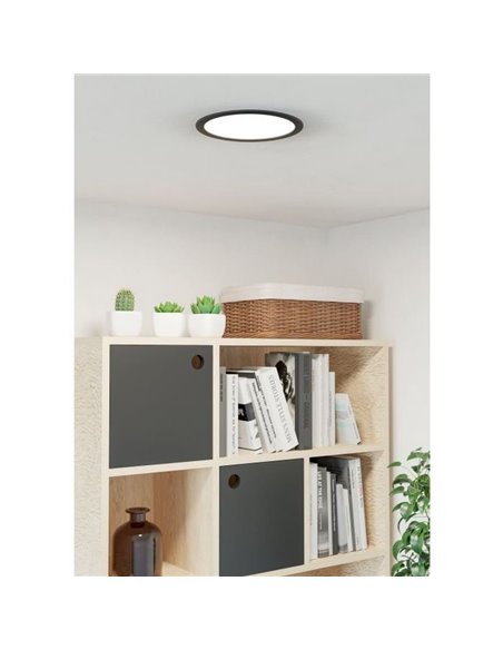 Downlight LED empotrable Ø216mm negro FUEVA 6, CCT (2700K-4000K-6500K), 18,5W 2100Lm, IP20