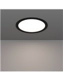 Downlight LED empotrable Ø216mm negro FUEVA 6, CCT (2700K-4000K-6500K), 18,5W 2100Lm, IP20