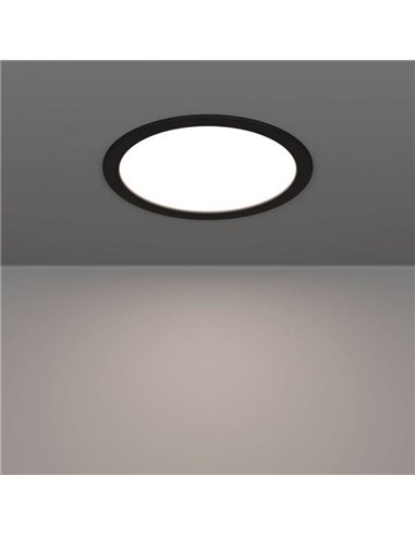Downlight LED encastré Ø216mm noir FUEVA 6, CCT (2700K-4000K-6500K), 18,5W 2100Lm, IP20
