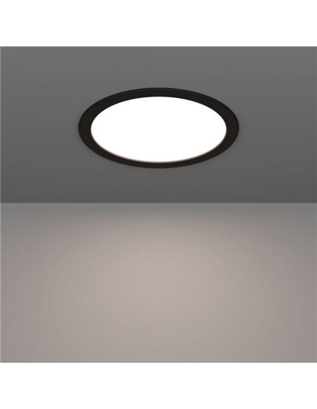 Downlight LED empotrable Ø216mm negro FUEVA 6, CCT (2700K-4000K-6500K), 18,5W 2100Lm, IP20