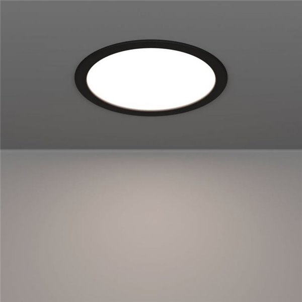 Downlight LED empotrable Ø216mm negro FUEVA 6, CCT (2700K-4000K-6500K), 18,5W 2100Lm, IP20