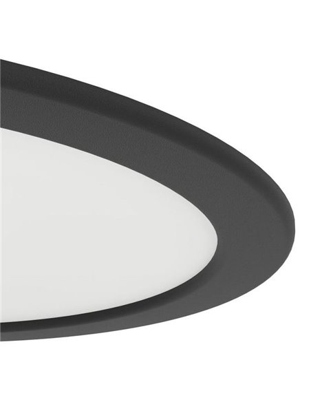 Downlight LED portátil Ø216mm preto FUEVA 6, CCT (2700K-4000K-6500K), 18,5W 2100Lm, IP20