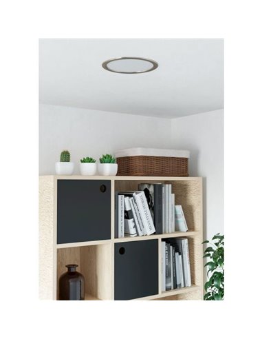 Downlight LED empotrable Ø216mm níquel mate FUEVA 6, CCT (2700K-4000K-6500K), 18,5W 2100Lm, IP20