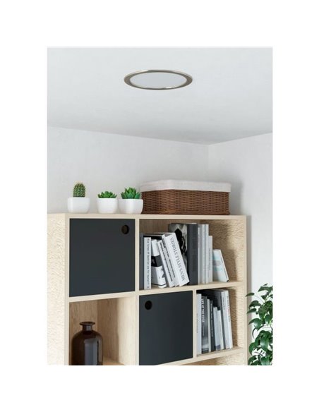 Downlight LED encastré Ø216mm nickel mat FUEVA 6, CCT (2700K-4000K-6500K), 18,5W 2100Lm, IP20