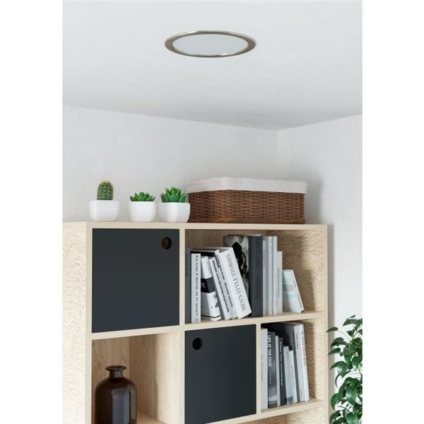 Downlight LED empotrable Ø216mm níquel mate FUEVA 6, CCT (2700K-4000K-6500K), 18,5W 2100Lm, IP20