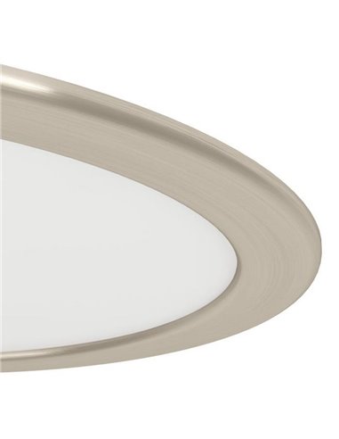 Downlight LED empotrable Ø216mm níquel mate FUEVA 6, CCT (2700K-4000K-6500K), 18,5W 2100Lm, IP20