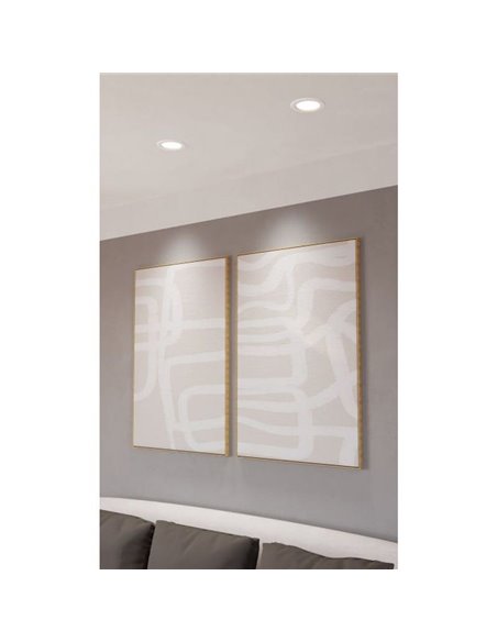 Downlight LED embutido branco RGB+TW Ø120mm branco FUEVA 6-Z, CTT (2700K-4000K-6500K), 5W 620Lm, IP44