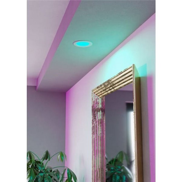 Downlight LED empotrable blanco RGB+TW Ø120mm blanco FUEVA 6-Z, CTT (2700K-4000K-6500K), 5W 620Lm, IP44