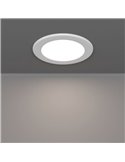Downlight LED empotrable blanco RGB+TW Ø120mm blanco FUEVA 6-Z, CTT (2700K-4000K-6500K), 5W 620Lm, IP44