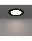 Downlight LED empotrable negro RGB+TW Ø120mm FUEVA 6-Z, CTT (2700K-4000K-6500K), 5W 620Lm, IP44