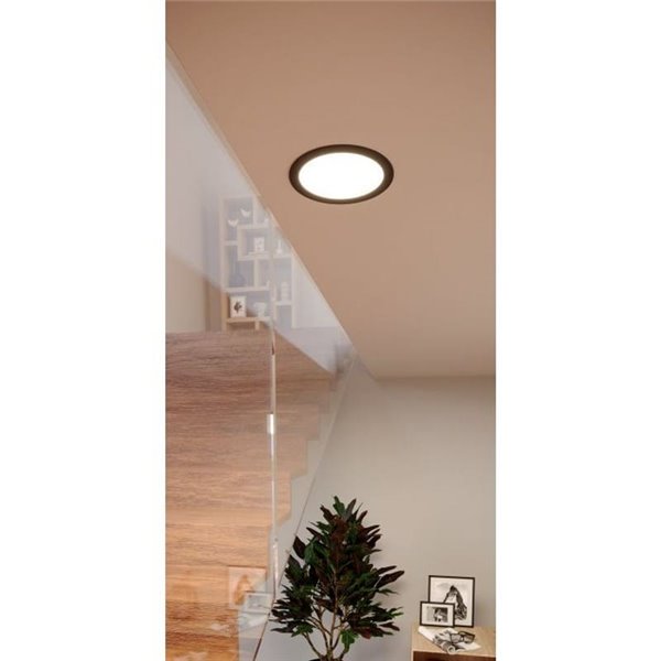 Downlight LED empotrable negro RGB+TW Ø168mm negro FUEVA 6-Z, IP44, CTT (2700K-4000K-6500K), 9,5W 1150Lm