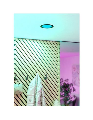 Downlight LED empotrable negro RGB+TW Ø168mm negro FUEVA 6-Z, IP44, CTT (2700K-4000K-6500K), 9,5W 1150Lm