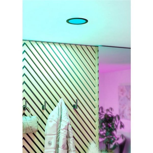 Downlight LED portátil preto RGB+TW Ø168mm preto FUEVA 6-Z, IP44, CTT (2700K-4000K-6500K), 9,5W 1150Lm