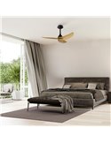 Ventilador  de techo sin luz, con 3 palas madera y blanco IPANEMA, 32W, Ø106cm, mando a distancia