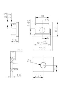 Tapa blanca con agujero para perfil de empotrar en escayola/yeso 2000*35*11mm -TIRAS LED STRIPS- 2