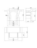 Tapa gris sin agujero para perfil empotrable de aluminio 2000*17.3*15,3mm -TIRAS LED STRIPS-medidas