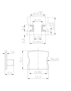 Tapa negra para perfil de aluminio 2000*17.1*15,3mm -TIRAS LED STRIPS- 2