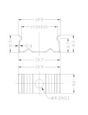 Clip de fijación de acero inoxidable 2000*17.3*15,3mm -TIRAS LED STRIPS-medidas