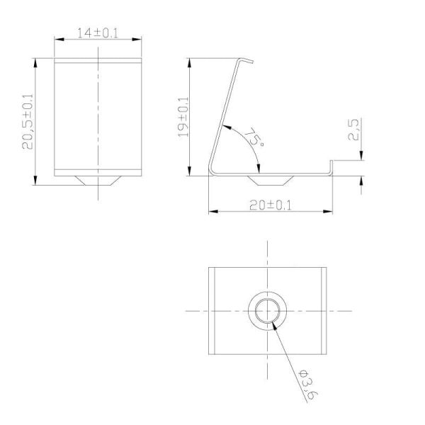 Clip de fijación de transparente 2000*18*18mm -TIRAS LED STRIPS-medidas