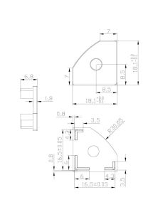 Cache blanc avec trou pour profilé d'angle 2000*18*18mm -BANDES LED- 2