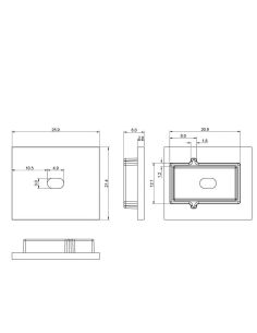 Cache blanc avec trou pour profilé de sol 2000*21,3*26mm -BANDES LED- 2