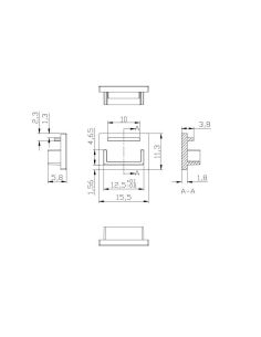 Cache blanc sans trou pour profilé encastré en plâtre/gypse 2000*56*15mm -BANDES LED- 2