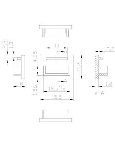 Cache blanc sans trou pour profilé encastré en plâtre/gypse 2000*35*11mm -BANDES LED- 2